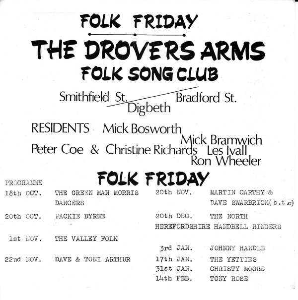 Ron Wheeler's 1960's Memorabilia - Black Diamond Folk Club